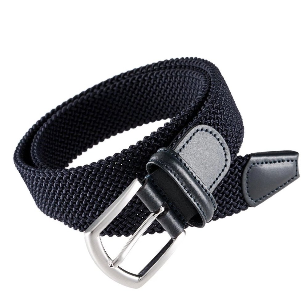 Anderson's Men's Woven Leather Tip Blue Belt